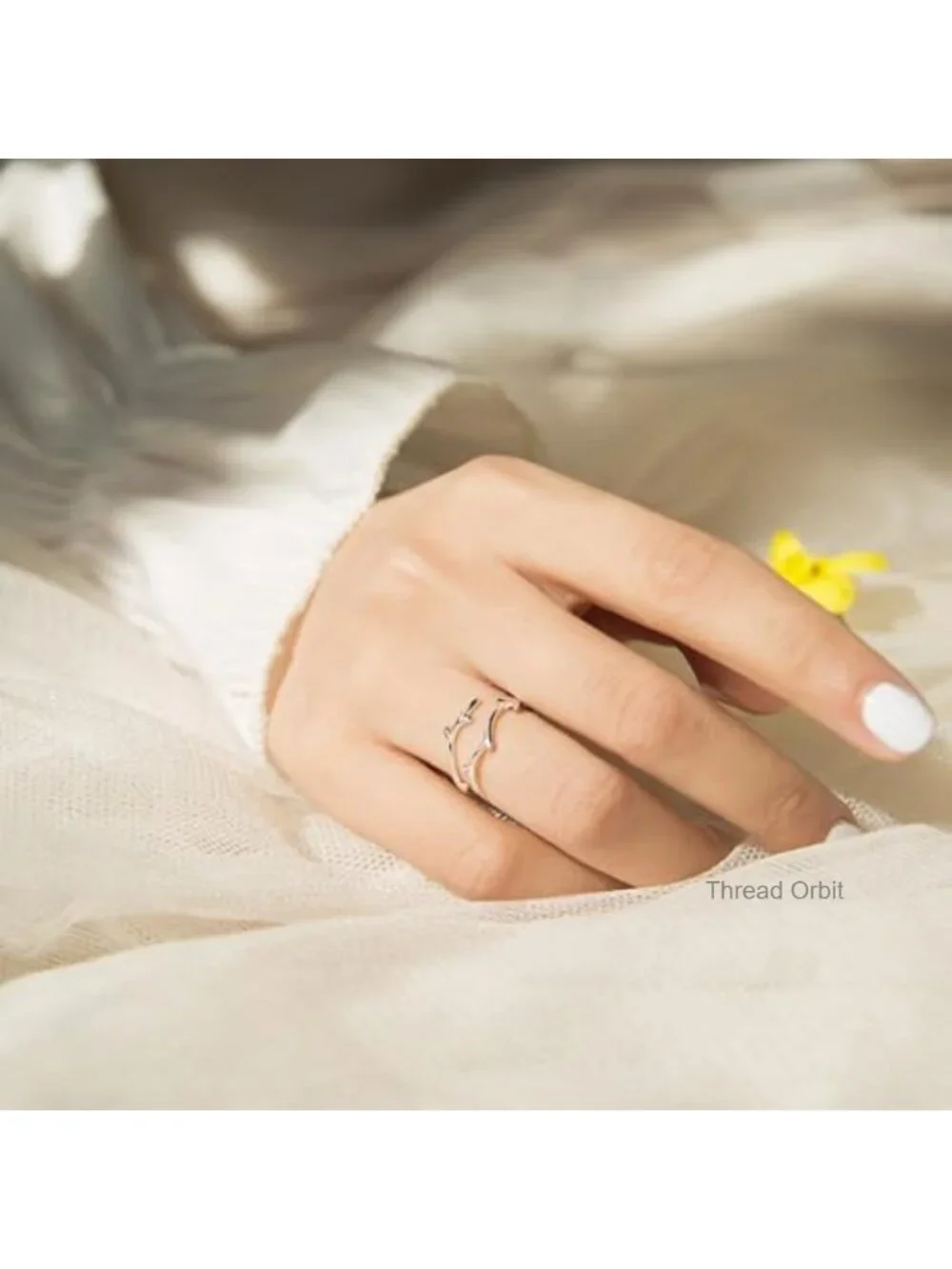 Adjustable Leaf Stackable Rings for Women with CZ Stones Stacking Open Band